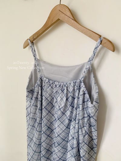 韓系氣質格紋吊帶長洋（2colors)8