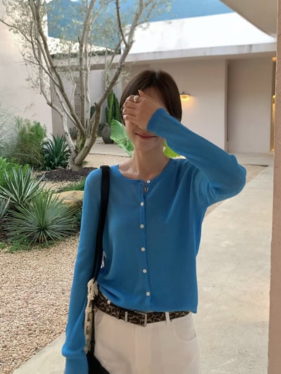 親膚排釦針織上衣（7colors)1