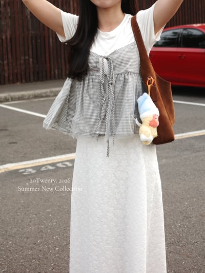 雲朵感格紋背心套裝（2colors)11