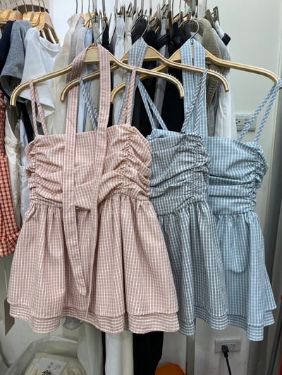 Look1抓皺背心+雪紡半身裙6