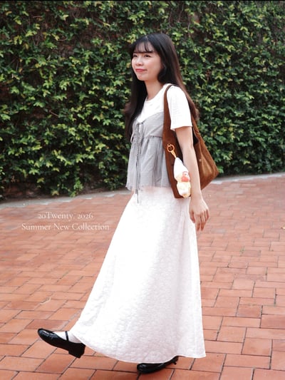 雲朵感格紋背心套裝（2colors)9