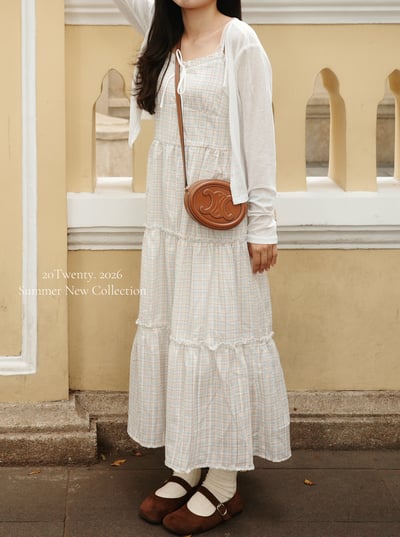 溫柔小姊姊格紋長洋（1colors)3