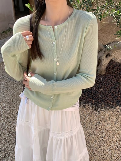 親膚排釦針織上衣（7colors)3