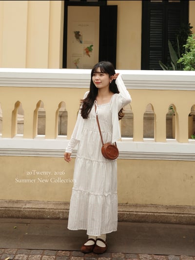 溫柔小姊姊格紋長洋（1colors)4