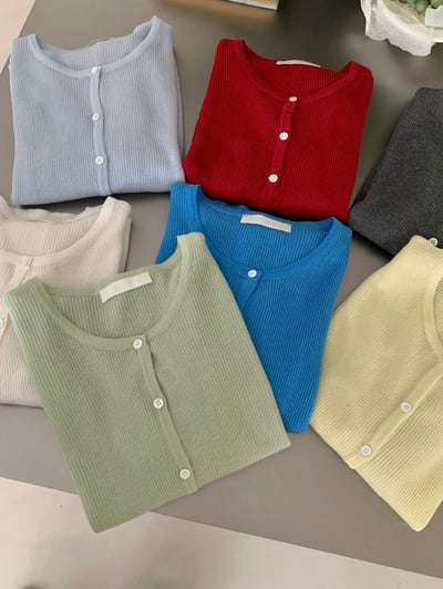 親膚排釦針織上衣（7colors)14