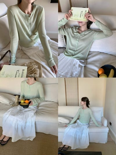 親膚排釦針織上衣（7colors)12