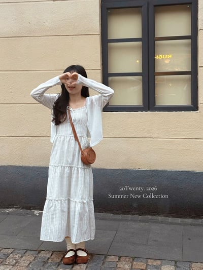 溫柔小姊姊格紋長洋（1colors)5