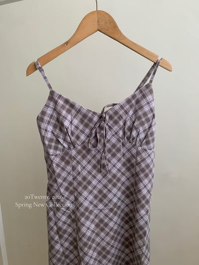 復古前抽繩格紋短洋(3colors)5