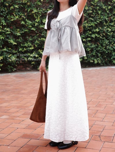 雲朵感格紋背心套裝（2colors)7