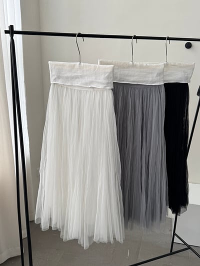 Look7刺繡綁帶背心+紗網半身裙9