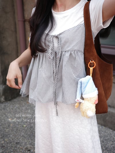 雲朵感格紋背心套裝（2colors)10