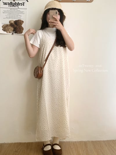 夏日必備韓系小碎花長洋（2colors)5