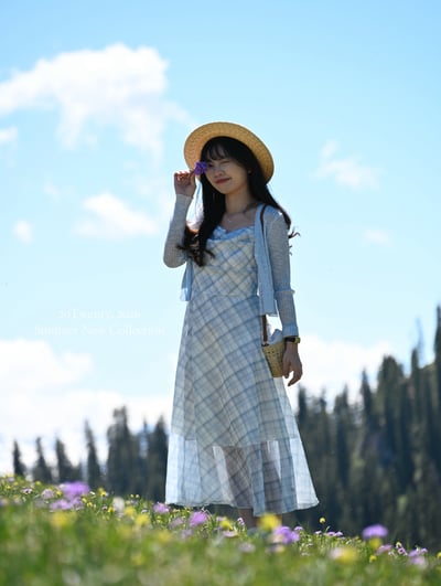 野餐日記格紋套裝（1colors)3