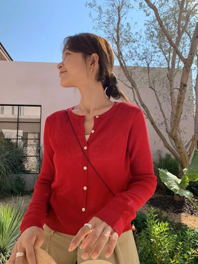 親膚排釦針織上衣（7colors)10