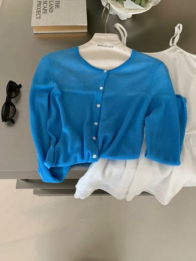 親膚排釦針織上衣（7colors)15