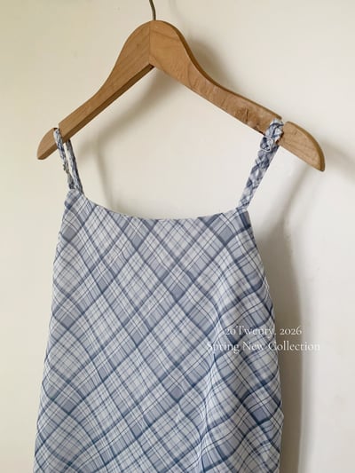 韓系氣質格紋吊帶長洋（2colors)7