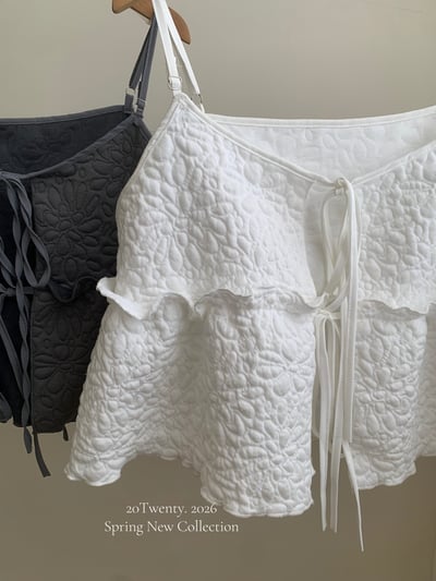 小印花綁帶背心（2colors)5