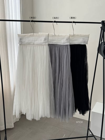 Look7刺繡綁帶背心+紗網半身裙8