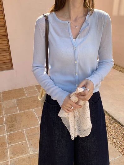 親膚排釦針織上衣（7colors)6