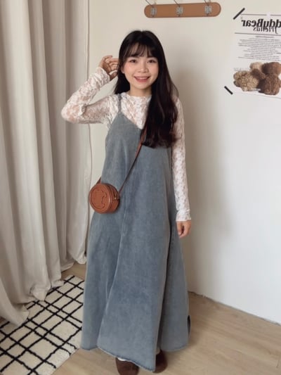 Look 4 透膚內搭+牛仔長洋裝1