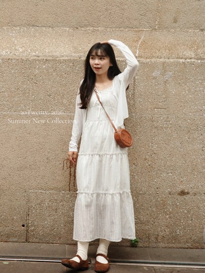 溫柔小姊姊格紋長洋（1colors)2