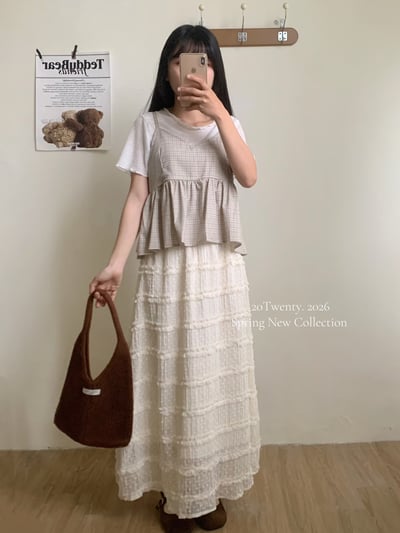 氣質點點雪紡半身裙（2colors)3