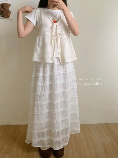 氣質點點雪紡半身裙（2colors)1