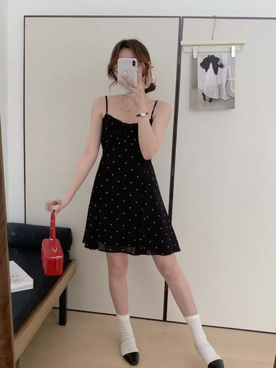 Look5 內搭短T+小花吊帶短洋6