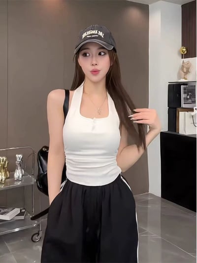 繞脖短版小背心5