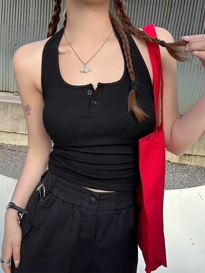 繞脖短版小背心9