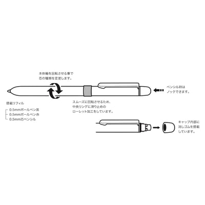 多用筆 3in1 (銀色) (炭灰色) (象牙白色)6