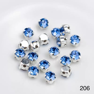施華洛1088-4mm銀底/銀底爪鑽4