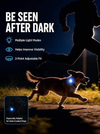 （大款）LED夜間安全燈三顆裝（IPX7防水防塵、十色亮光、Type-C充電、多用途）7