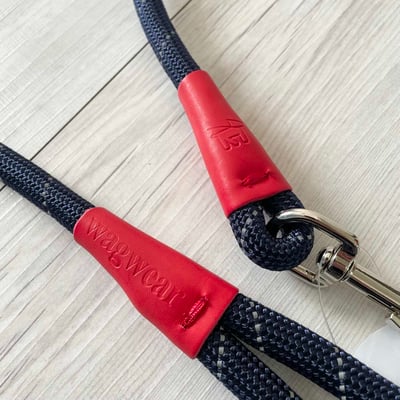 Wagwear Color-Block Rope Leash 撞色反光圓牽繩（真皮護套）5
