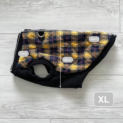 Gooby 格紋絎縫保暖背心1