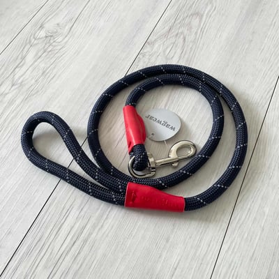Wagwear Color-Block Rope Leash 撞色反光圓牽繩（真皮護套）4