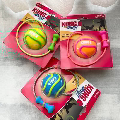 KONG Bunji High Viz Ball 螢光甩繩球（彈性繩、拾回、拋接、浮水）1