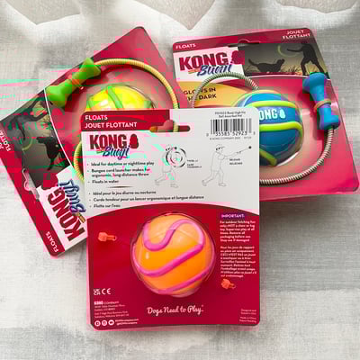 KONG Bunji High Viz Ball 螢光甩繩球（彈性繩、拾回、拋接、浮水）5