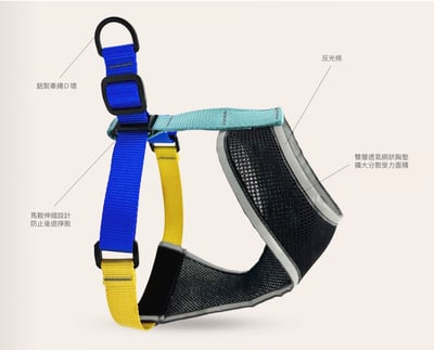 Gold Paw Featherweight Air Harness 羽量透氣胸背（防掙脫、無插扣、馬鞍伸縮）5