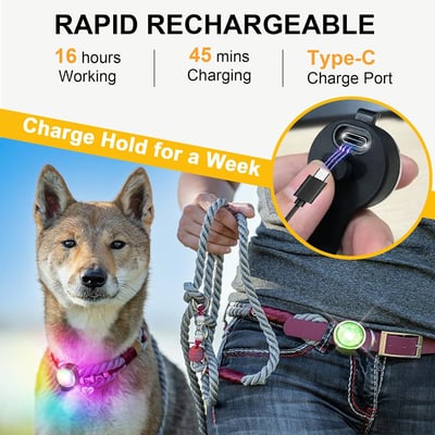 夜間LED安全燈三顆裝（防水防塵、8色亮光、Type-C充電、多用途）4