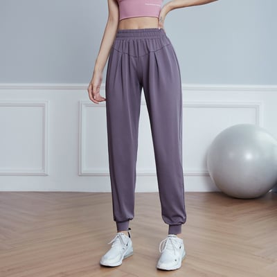 品牌嚴選-寬鬆休閒彈性束腳褲10