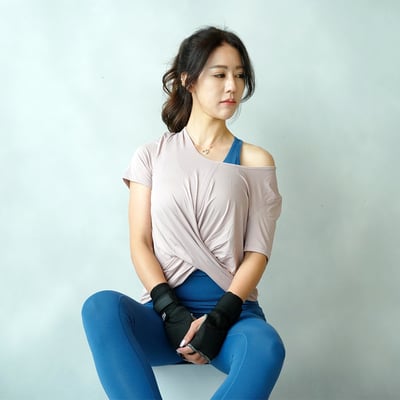 美麗飛涼感短袖前打結T-SHIRT8