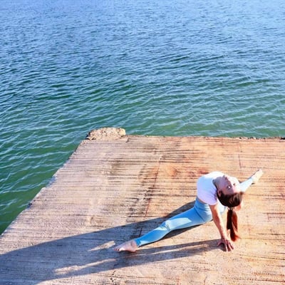 美麗飛全長翹臀褲-可踩腳(冰湖藍)2