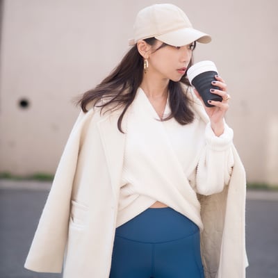 美麗飛高腰八分提臀褲 (有側袋款)- 寶石藍1