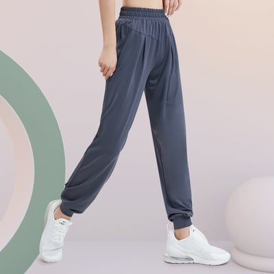 品牌嚴選-寬鬆休閒彈性束腳褲8