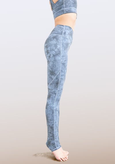 美麗飛高腰棉感渲染全長翹臀褲 -可踩腳(酷爵藍)3