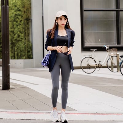 美麗飛高腰九分提臀褲 (有側袋款)- 閃鑽灰6