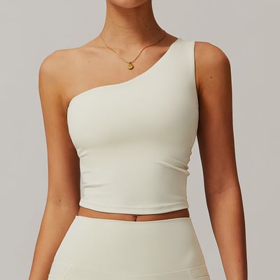 品牌嚴選- 雲感斜單肩收腰背心5