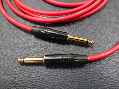 ★吉他/BASS導線★[CANARE/GS-6]+[SREXACT(鍍金)/6.3mm TS-直頭+6.3mm TS-L頭]2