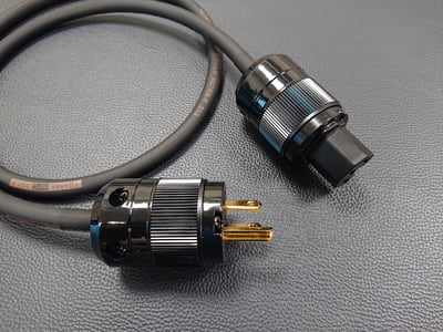 ★美規3P品字音響電源線★[SOMMER/Rubber Sleeve Cable Titanex ® 3x1.50mm²]+[JAKETIME黃銅鍍金/公頭+母頭]2